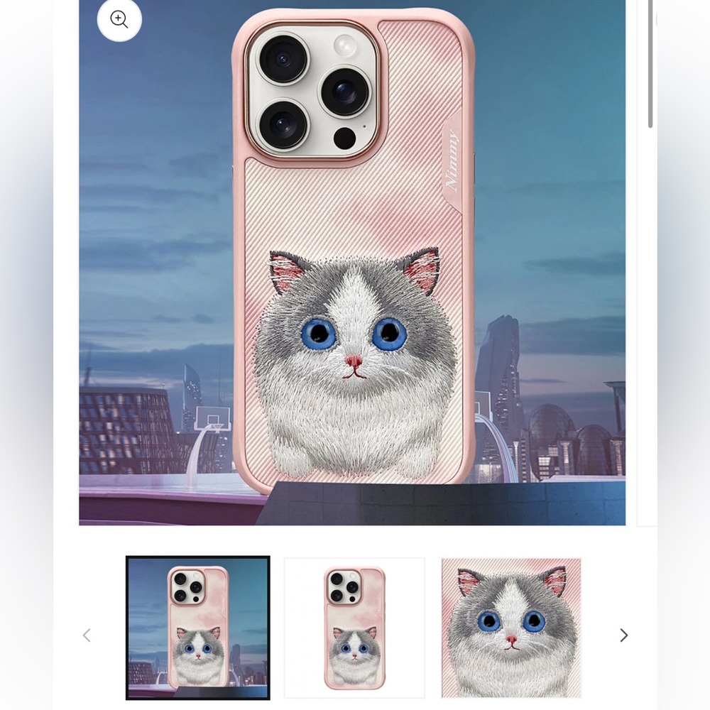 New in box embroidered kitty iPhone 16 pro max Case